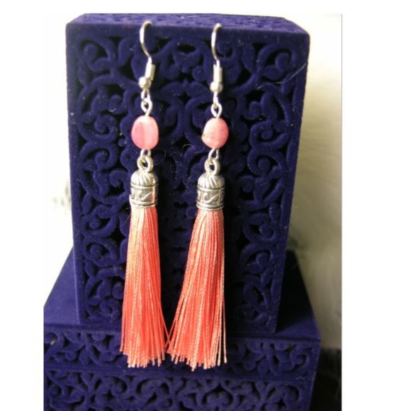 Love Is Real Couture Jewelry - Last Pair Pink Handmade Silk Tassel Dangle Earring